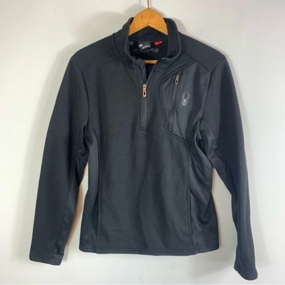 Spyder Raider Quarter Zip Black Pullover Sweater Small